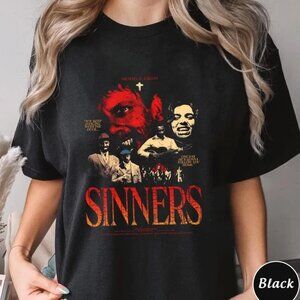 Comfort Color Sinners Movie Poster T-Shirt Horror Film Style Graphic Shirt 150